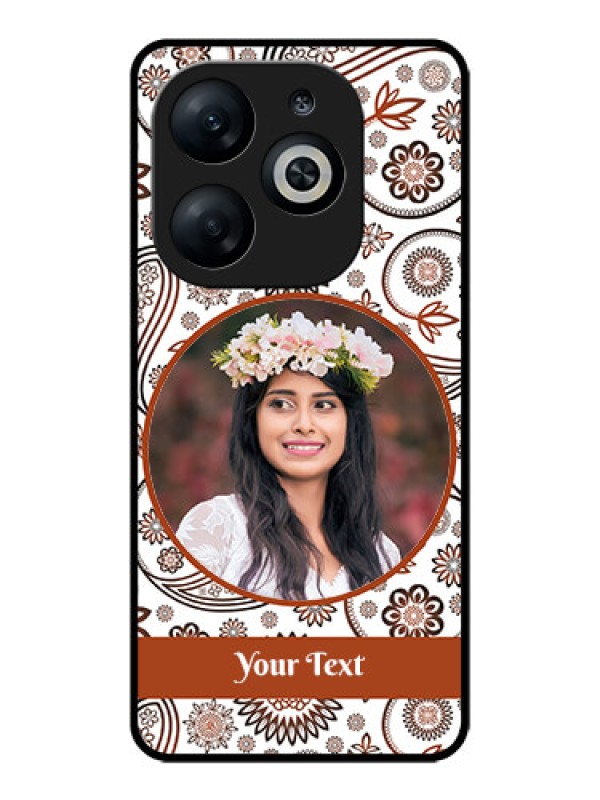 Custom Infinix Smart 8 Custom Glass Phone Case - Abstract Flower Design