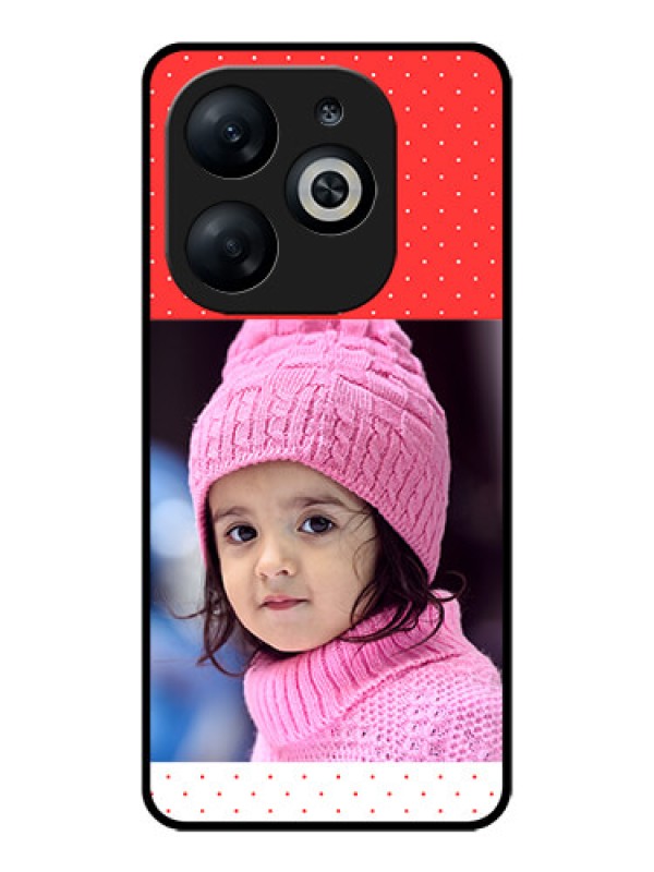 Custom Infinix Smart 8 Custom Glass Phone Case - Red Pattern Design