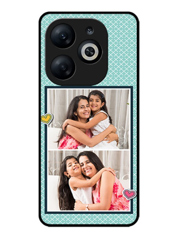 Custom Infinix Smart 8 Custom Glass Phone Case - 2 Image Holder With Pattern Design