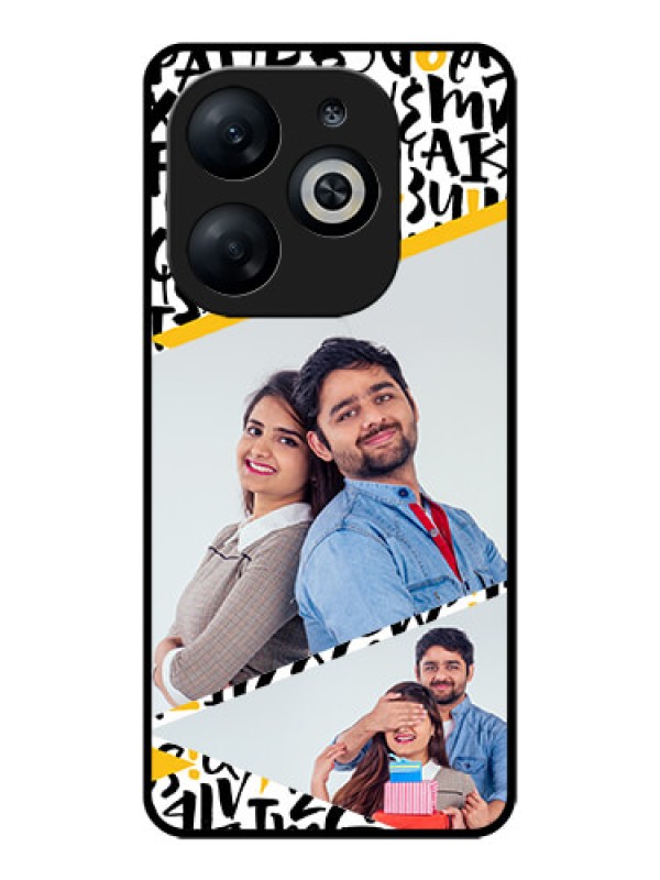 Custom Infinix Smart 8 Custom Glass Phone Case - Letters Pattern Design