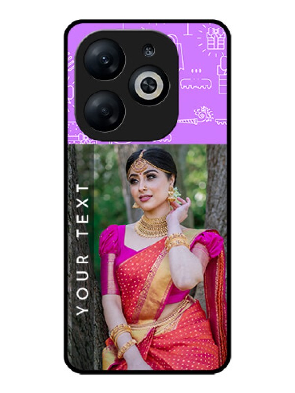 Custom Infinix Smart 8 Custom Glass Phone Case - Birthday Icons Design