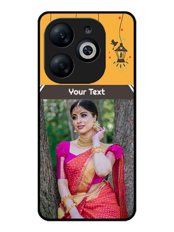 Custom Infinix Smart 8 Custom Glass Phone Case - With Family Picture And Icons