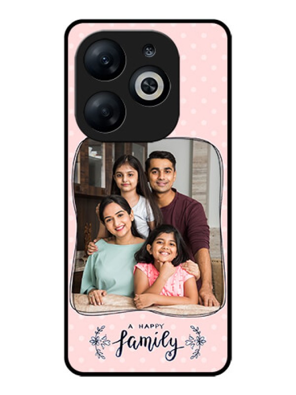 Custom Infinix Smart 8 Custom Glass Phone Case - Family With Dots Design