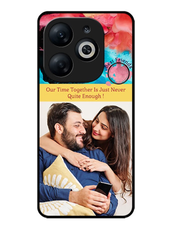 Custom Infinix Smart 8 Custom Glass Phone Case - Quote With Acrylic Painting Design