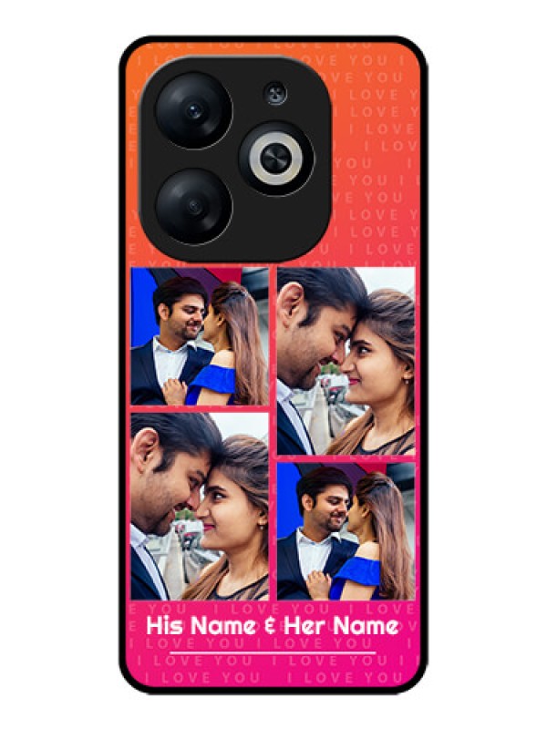 Custom Infinix Smart 8 Custom Glass Phone Case - I Love You Pink Design