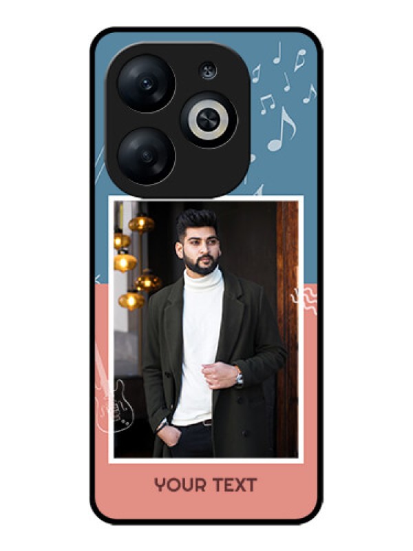 Custom Infinix Smart 8 Custom Glass Phone Case - With Color Musical Note Design