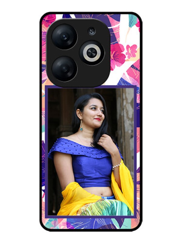 Custom Infinix Smart 8 Custom Glass Phone Case - Abstract Floral Design