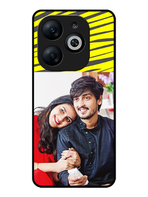 Custom Infinix Smart 8 Custom Glass Phone Case - Yellow Abstract Design