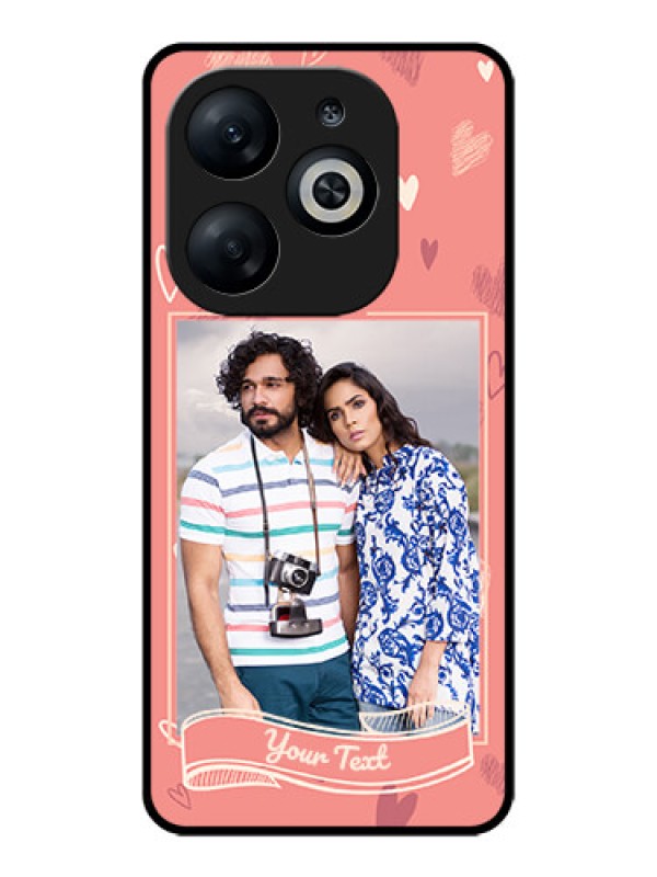 Custom Infinix Smart 8 Custom Glass Phone Case - Love Doodle Art Design