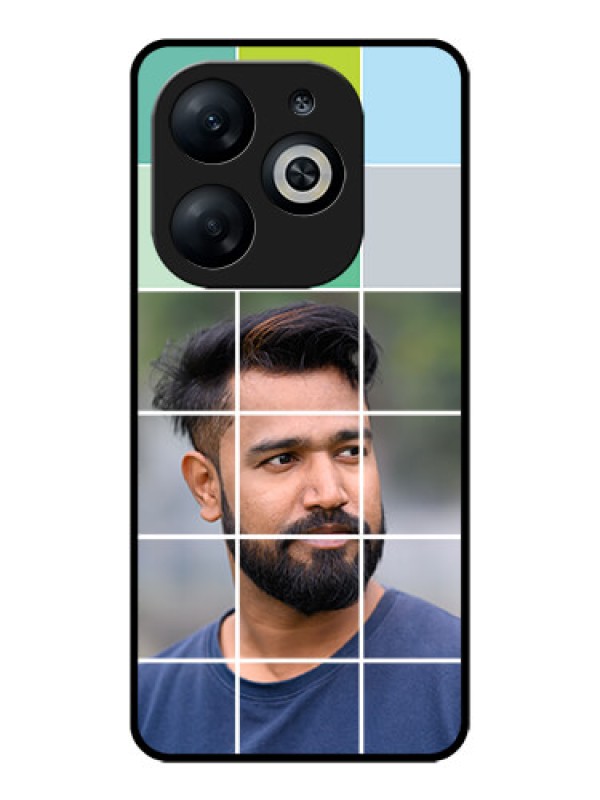 Custom Infinix Smart 8 Custom Glass Phone Case - With White Box Pattern