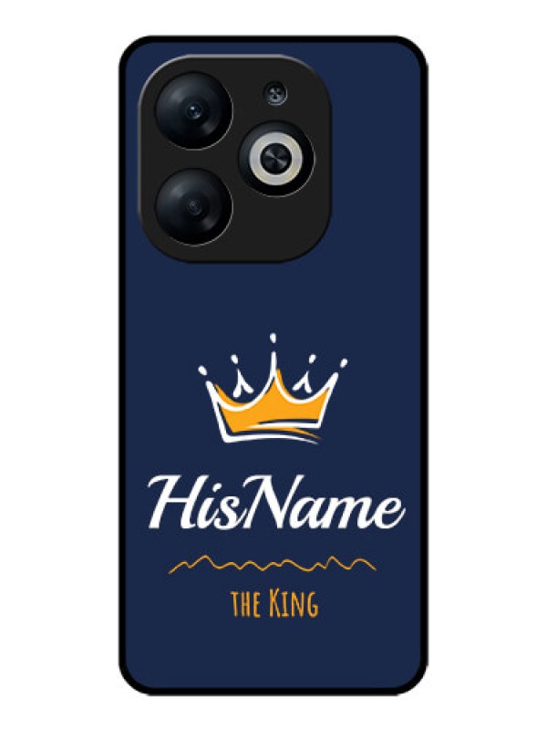 Custom Infinix Smart 8 Custom Glass Phone Case - King With Name Design