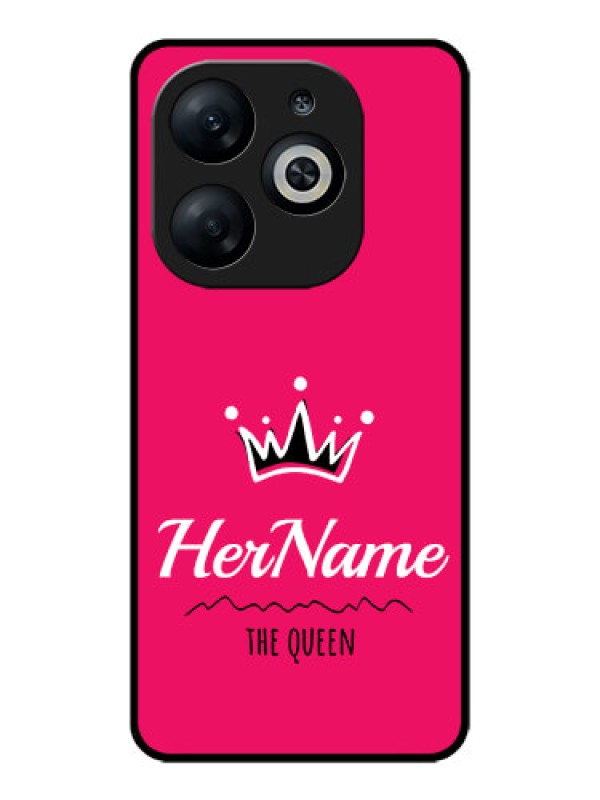 Custom Infinix Smart 8 Custom Glass Phone Case - Queen With Name Design