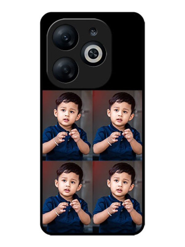 Custom Infinix Smart 8 Custom Glass Phone Case - 4 Image Holder Design