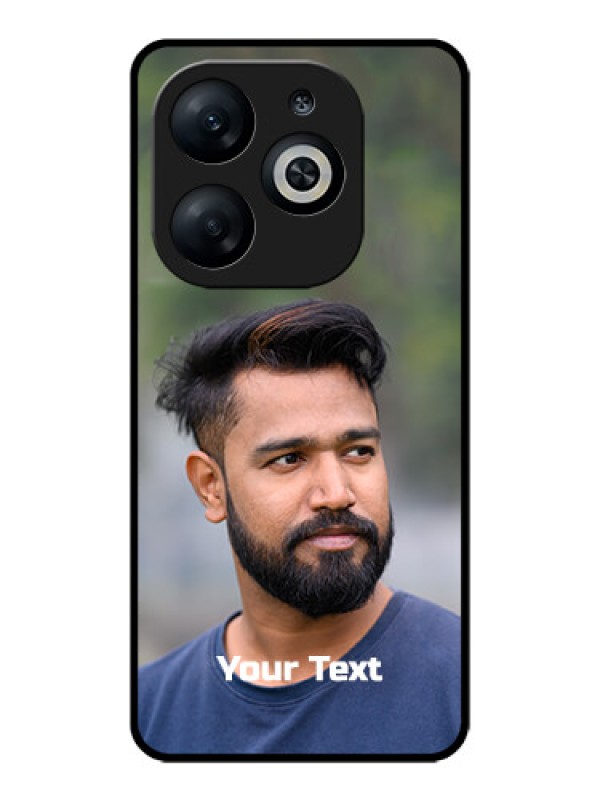 Custom Infinix Smart 8 Custom Glass Phone Case - Photo With Text Design