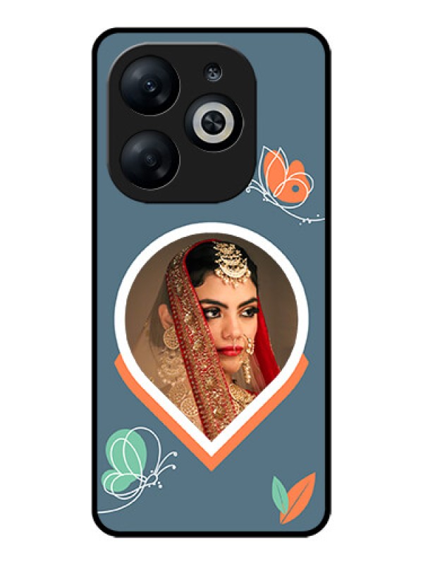 Custom Infinix Smart 8 Custom Glass Phone Case - Droplet Butterflies Design