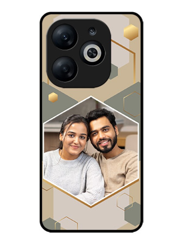 Custom Infinix Smart 8 Custom Glass Phone Case - Stylish Hexagon Pattern Design