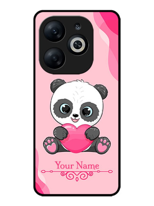 Custom Infinix Smart 8 Custom Glass Phone Case - Cute Panda Design