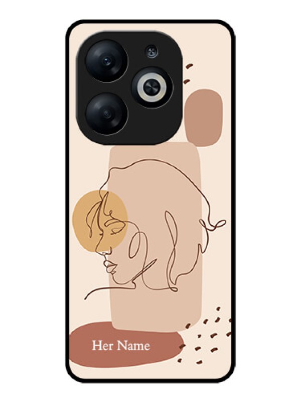 Custom Infinix Smart 8 Custom Glass Phone Case - Calm Woman Line Art Design