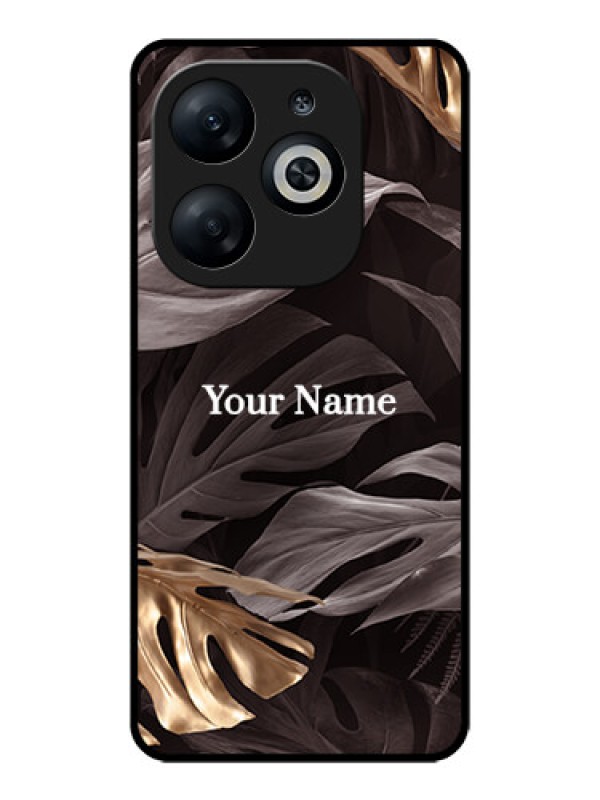 Custom Infinix Smart 8 Custom Glass Phone Case - Wild Leaves Digital Paint Design