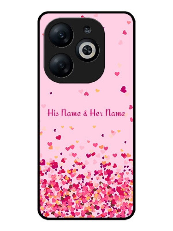 Custom Infinix Smart 8 Custom Glass Phone Case - Floating Hearts Design
