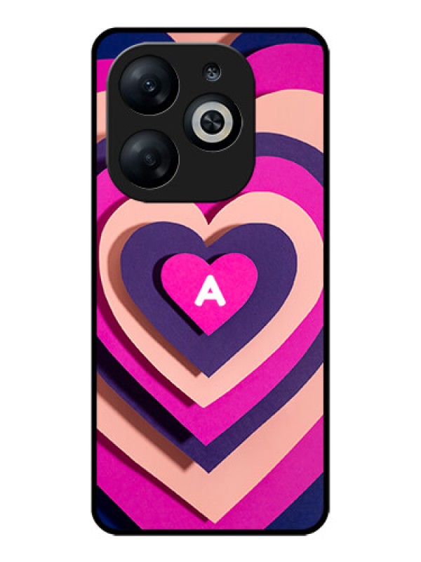 Custom Infinix Smart 8 Custom Glass Phone Case - Cute Heart Pattern Design