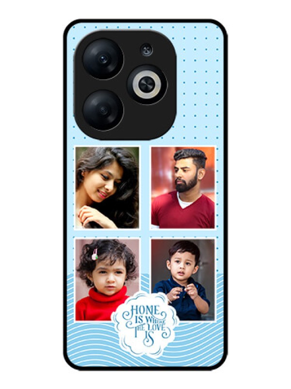 Custom Infinix Smart 8 Custom Glass Phone Case - Cute Love Quote With 4 Pic Upload Design