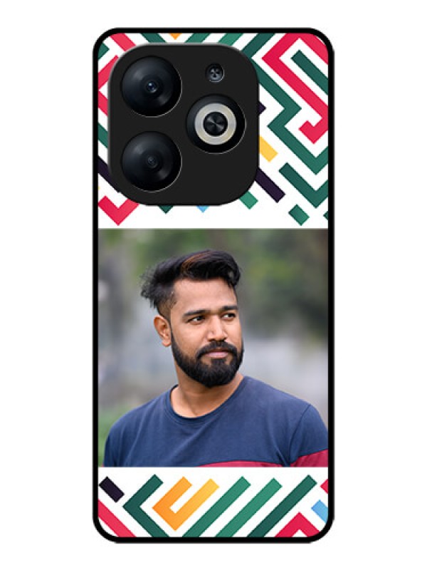 Custom Infinix Smart 8 Custom Glass Phone Case - Colorful Maze Pattern Design