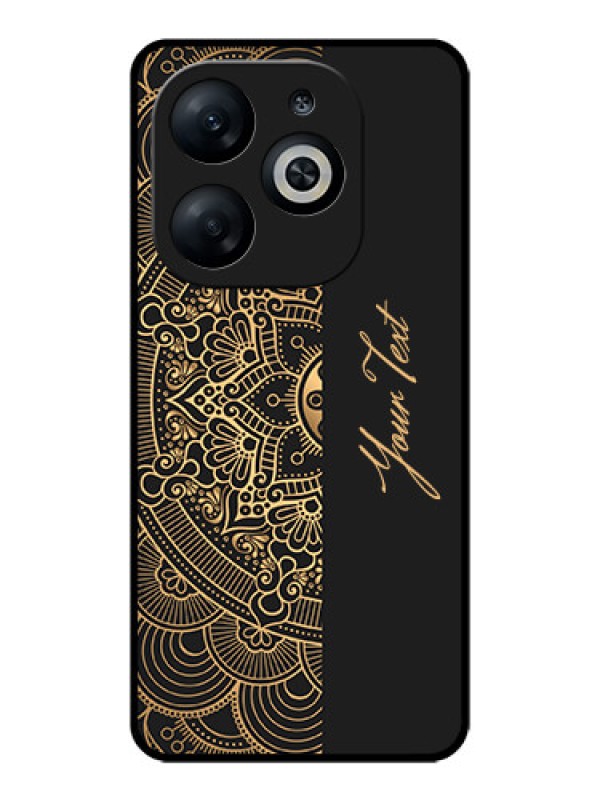 Custom Infinix Smart 8 Custom Glass Phone Case - Mandala Art With Custom Text Design