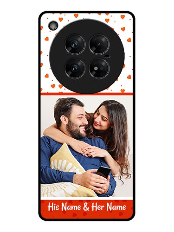 Custom Infinix Zero 40 5G Custom Glass Phone CaseOrange Love Symbol Design