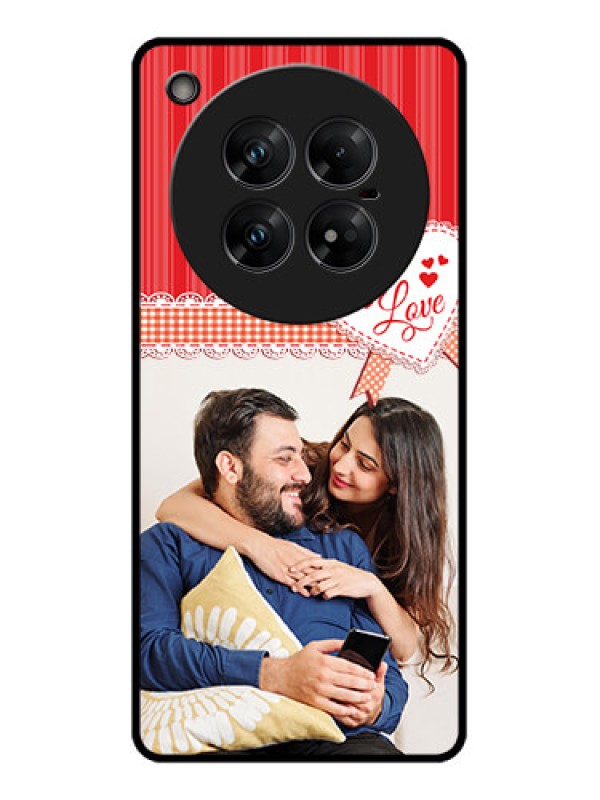 Custom Infinix Zero 40 5G Custom Glass Phone CaseRed Love Pattern Design