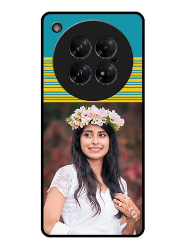 Custom Infinix Zero 40 5G Custom Glass Phone CaseYellow and Blue Design