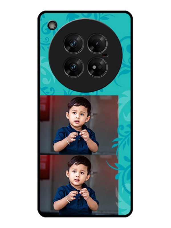 Custom Infinix Zero 40 5G Custom Glass Phone CaseWith Photo And Green Floral Design