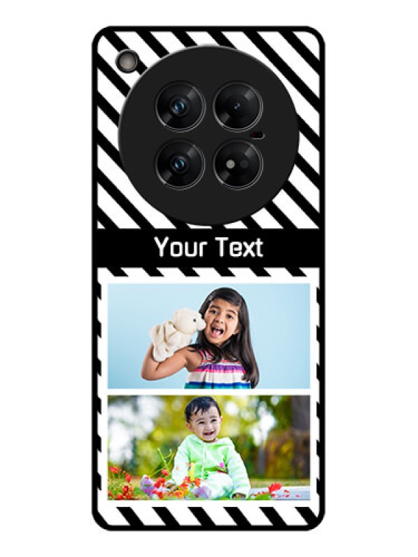 Custom Infinix Zero 40 5G Custom Glass Phone CaseBlack And White Stripes Design