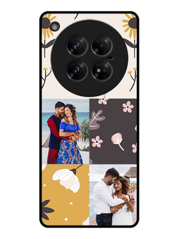 Custom Infinix Zero 40 5G Custom Glass Phone Case3 Images With Floral Design