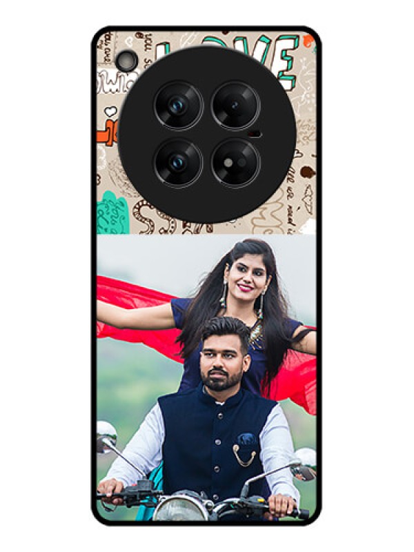 Custom Infinix Zero 40 5G Custom Glass Phone CaseLove Doodle Pattern