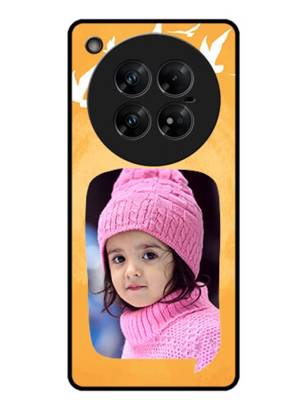 Custom Infinix Zero 40 5G Custom Glass Phone CaseWater Color Design With Bird Icons