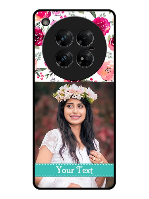 Custom Infinix Zero 40 5G Custom Glass Phone CaseWater Colors Floral Design