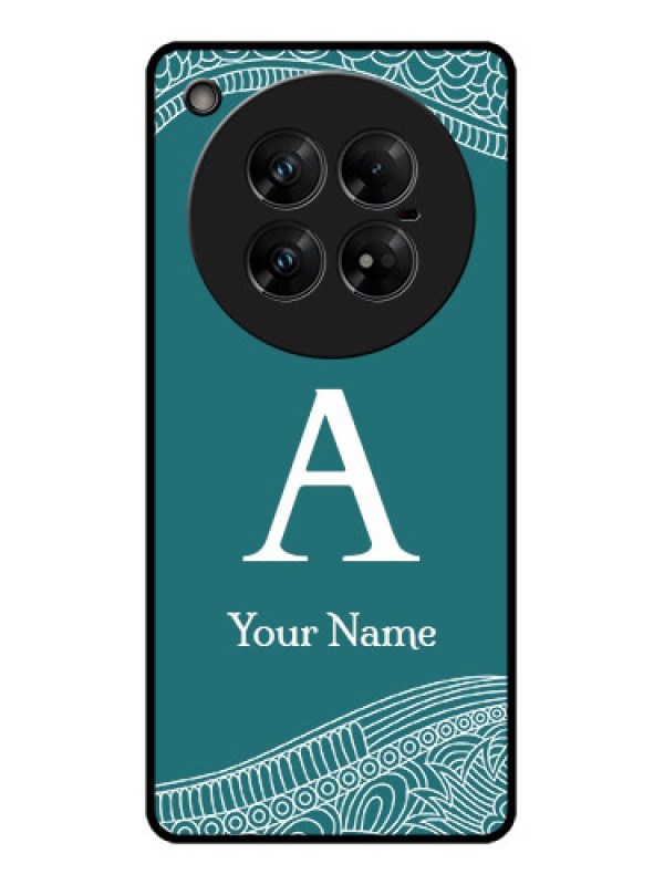 Custom Infinix Zero 40 5G Custom Glass Phone CaseLine Art Pattern With Custom Name Design