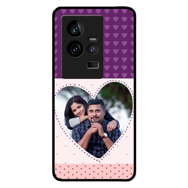 iQOO 11 5G Custom Glass Phone Case - Violet Love Dots Design