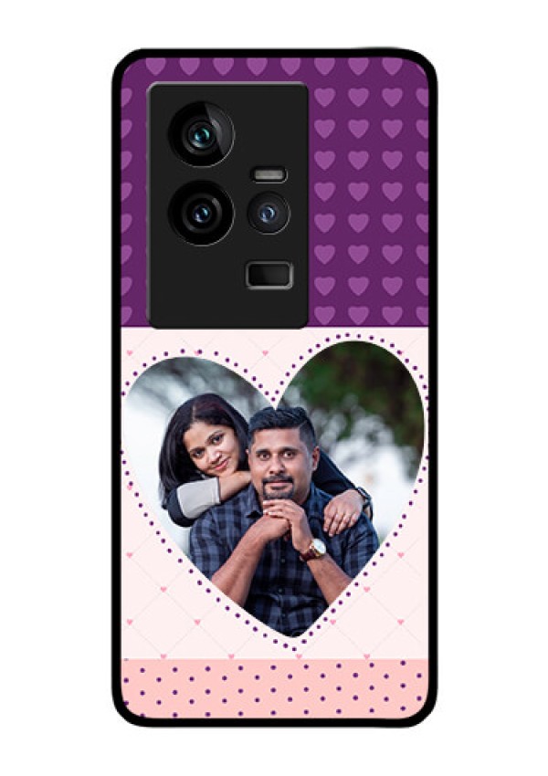 iQOO 11 5G Custom Glass Phone Case - Violet Love Dots Design