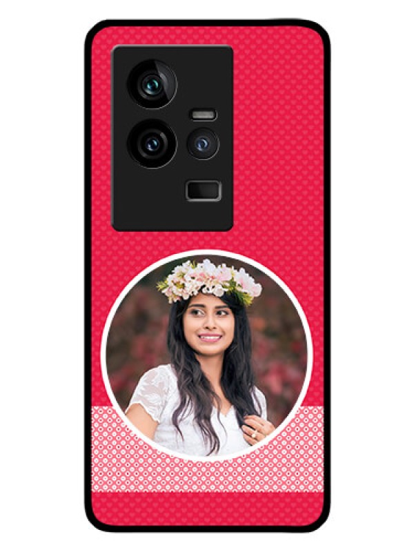 Custom iQOO 11 5G Personalised Glass Phone Case - Pink Pattern Design