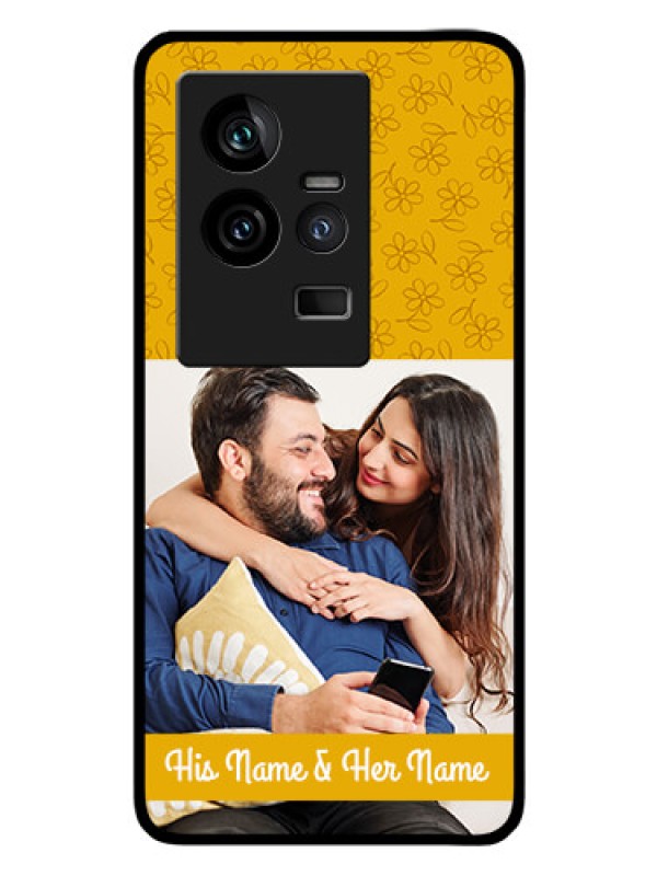 Custom iQOO 11 5G Custom Glass Mobile Case - Yellow Floral Design