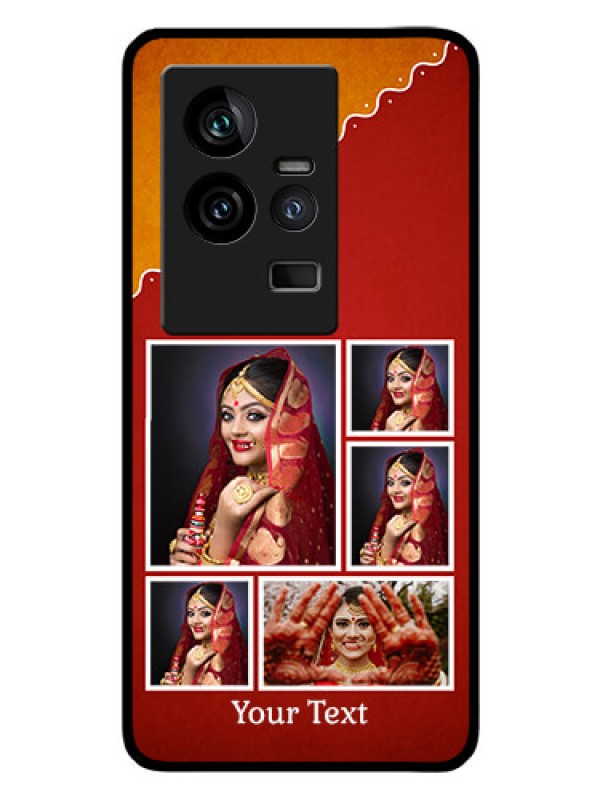 Custom iQOO 11 5G Personalized Glass Phone Case - Wedding Pic Upload Design