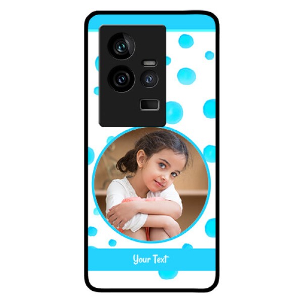 iQOO 11 5G Photo Printing on Glass Case - Blue Bubbles Pattern Design iQOO 11 5G Photo Printing on Glass Case - Blue Bubbles Pattern Design
