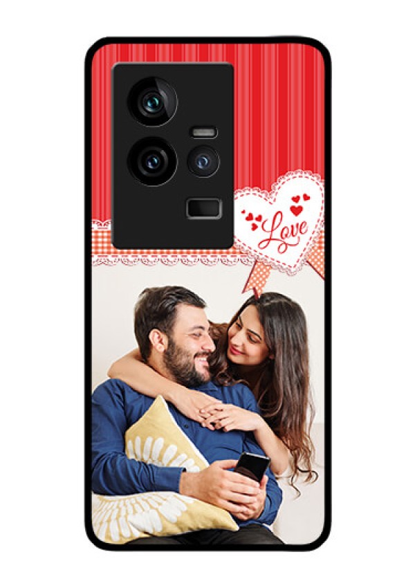 iQOO 11 5G Custom Glass Mobile Case - Red Love Pattern Design