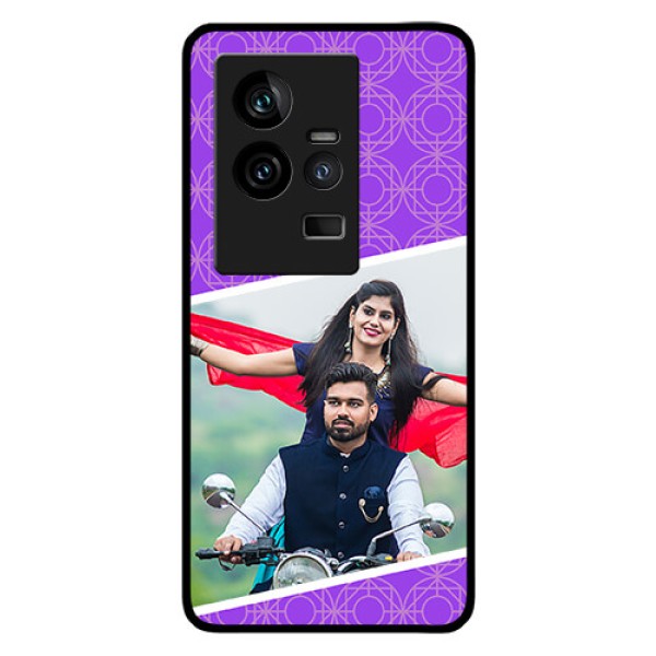 iQOO 11 5G Custom Glass Phone Case - Violet Pattern Design iQOO 11 5G Custom Glass Phone Case - Violet Pattern Design