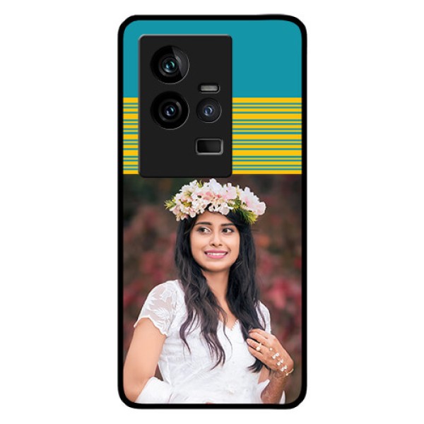 iQOO 11 5G Custom Glass Phone Case - Yellow & Blue Design