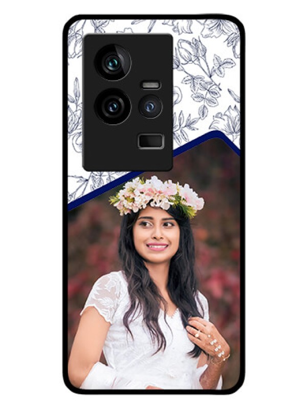 Custom iQOO 11 5G Personalized Glass Phone Case - Premium Floral Design