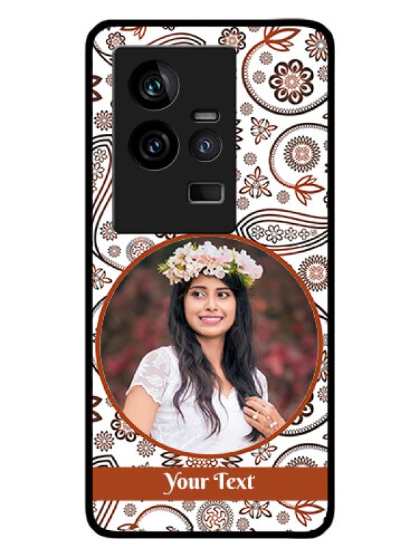 Custom iQOO 11 5G Custom Glass Mobile Case - Abstract Flower Design