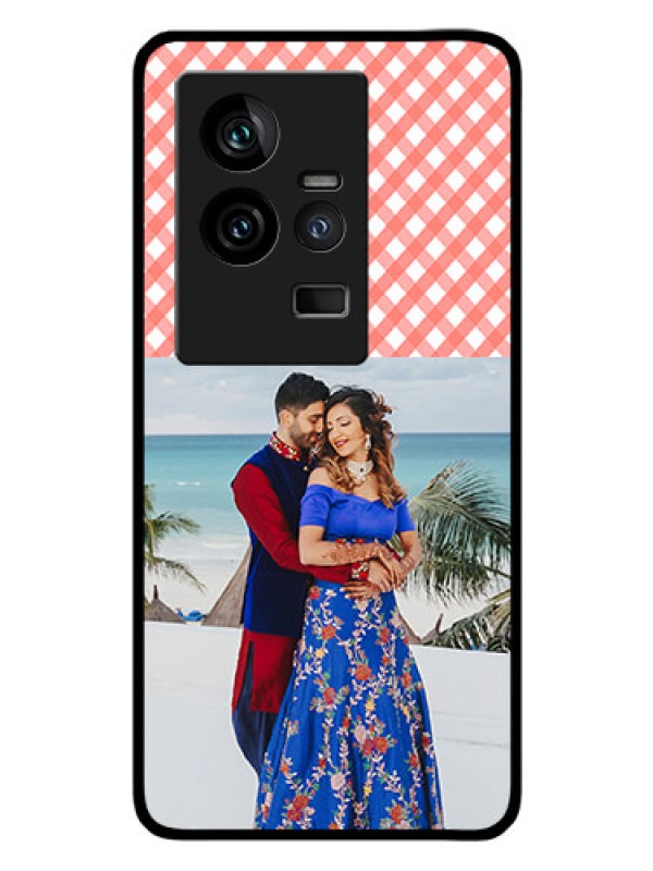 Custom iQOO 11 5G Personalized Glass Phone Case - Pink Pattern Design